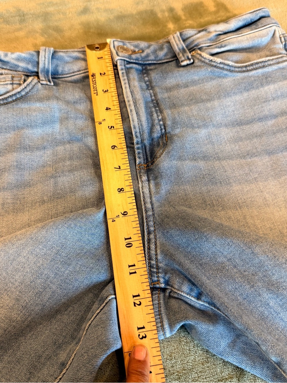 LC Lauren Conrad Women’s Light Wash Bootcut Stretch Jeans 14P Petite Blue Denim - Picture 5 of 9